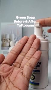 B&S Green soap with natural oil sabun pembersih setelah melakukan tatto dan sulam