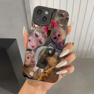 Creative Monkey Phone Case For iPhone 18 17 16 11 14 15 Pro Max 12 13 Mini Soft Shockproof Cover TPU Black White Fundas