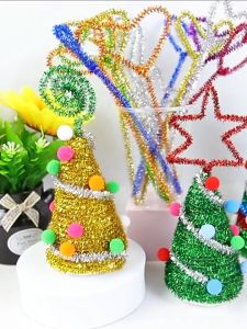 200pcs Kawat Bulu Mercy Glitter / Pipe Cleaner Prakarya/ Kawat Bulu Mercy Metalik / Blingbling Kawat Glitter