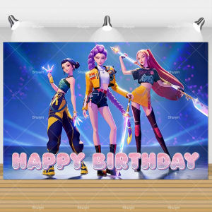 Beast Kingdom | Pink Idol Hot Kpop Birthday Backdrop Girls Birthday Party Decorations Cute Girl Group Baby Shower Banner Photo Shoot Background