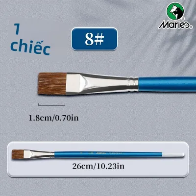 Bộ Cọ Vẽ Phẳng 12 Chiếc Của Marie Dành Cho Sơn Dầu Acrylic Gouache Thủ Công Mô Hình Trứng Đá Vải Bố - Dụng Cụ Vẽ Tranh Cho Nghệ Sĩ Và Người Lớn