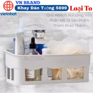 Kệ Dán Tường Hình Chữ Nhật Nhà Tắm Nhà Bếp Việt Nhật 5699 - Khay Dán Tường Việt Nhật Tiện Lợi