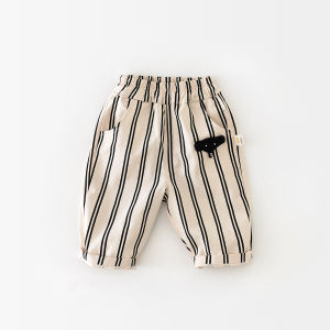 Cute Animal Sweatshirt And Trendy Striped Pants Baby Set for Autumn 6-12 Months Boys Korean Style Cotton Polyester Blend