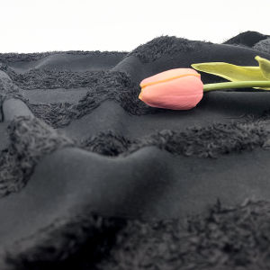 Pure Black Wide Stripe Velvet Fabric for Coat Designer Fashion Material Home Sponge Pad DIY Handcraft Fiber Ethnic Style