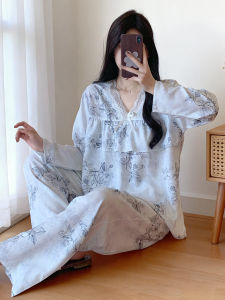 KASIHAN | New Spring-Summer V-Neck Concealing Lightweight Loose Sleepwear Set