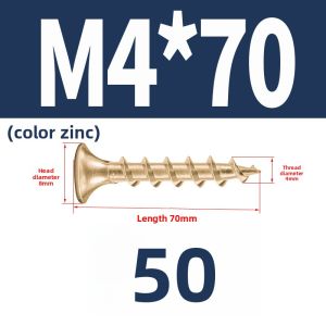 POWER&STRONG | Stainless Steel Self-Tapping Screws with Zinc Coating Hardened Coarse Thread Countersunk Cross Head Wood Screws