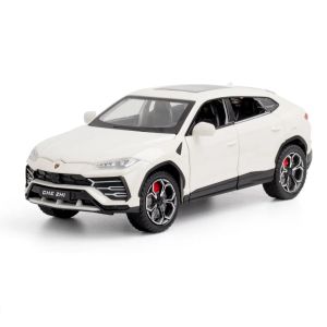 1:24 URUS Metal Diecast Model Car Toys Pull Back Sound Light Doors Opened Shock Absorption Ornament Vehicle Toy Models Kids Gift