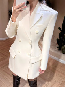 French Elegance White Suit Jacket for Women
