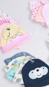DAPAT 5 PCS!! 5in1 Topi Kupluk Bayi Lucu 100% Cotton Gauze / Baby Newborn Hat