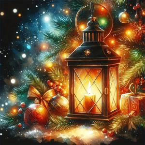 EverShine DIY 5D Diamond Painting Christmas Wreath Mosaic Candle Full Drill Embroidery Flower Crafts Art Supplies Unique Gift