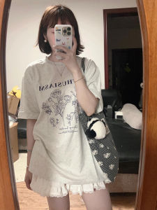 Korean Style Temperament Leisure Sportswear Suit Womens Summer Idle Style Loose Easiest for Match Short Sleeves and Skirt Youthful-Looking Two-Piece Set