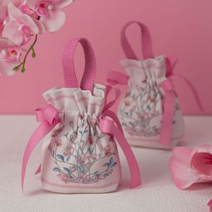 VIKAMA 10 ชิ้นกระเป๋าดอกไม้สด กระเป๋าของขวัญแต่งงาน กระเป๋าหวาน กระเป๋าสตางค์อเนกประสงค์ ทนทานและสวยงาม