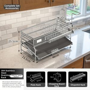 Multifunctional Kitchen Storage Rack Double Layers