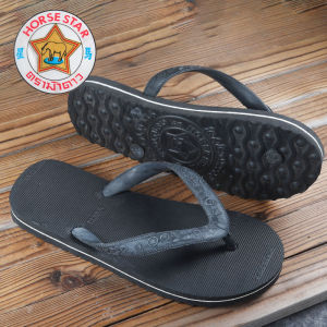Mens Wave Latex Rubber Thong Slippers Anti-slip Wear-resistant Odor-resistant Comfortable Retro Style Flat Heel Sandals