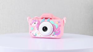 Máy quay video kỹ thuật số cho trẻ tập đi 1080P HD 2.0 inch kèm hộp đồ chơi silicon cho Kado ulang tahun giáng sinh