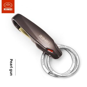rimei(Rimei) | Stainless Steel Car Keychain with Leopard Design and Chain
