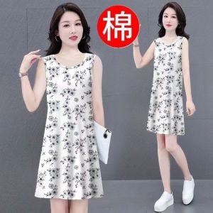 ชุดเดรสหลวมๆ ไซส์ใหญ่ คอตั้ง สไตล์เกาหลี ชุดชั้นใน เอวสูง แขนสั้น กระโปรงทรงเอ ฤดูร้อน 2025 ชุดเดรสแฟชั่นสำหรับผู้หญิง