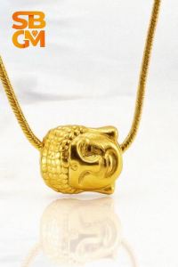 SBGM Jewelry Elegant Buddha Head Pendant Necklace with Snake Chain Spiritual & Stylish Necklace with Box