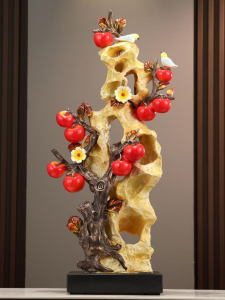 High-End Chinese Style  Decoration Taihu Stone Floor Standing Landscape TV Cabinet Entrance Screen Wind Water Stone