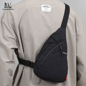 LouisWill กระเป๋ากระเป๋าแมสเซ็นเจอร์กลางแจ้งกระเป๋าคาดหน้าอกของผู้ชายกันน้ำกระเป๋าไนลอนเดินทางกระเป๋าสะพายไหล่ความจุขนาดใหญ่ไม่เป็นทางการกระเป๋าถนนกีฬาสันทนาการสำหรับนักศึกษา