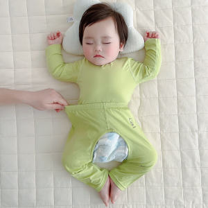 Baby Modal Sleepwear Thin Two-Piece Set Spring Summer Autumn Winter No-Bone Split Design Ice Silk Air Conditioning Clothes