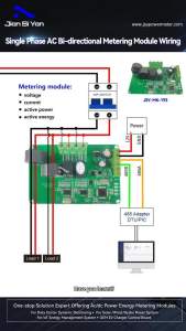 JSY-MK-193 50A Single Phase AC Metering Module RS-485 Modbus-RTU 2 Channels In Both Directions