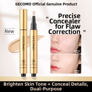 Gecomo Press-On Concealer Pen Brightening Face Makeup Tool for Dark Circles Acne Marks Spots Under-Eye Bags Long-Lasting