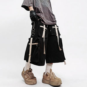 Street Style Casual Loose Wide Leg 3/4 Pants