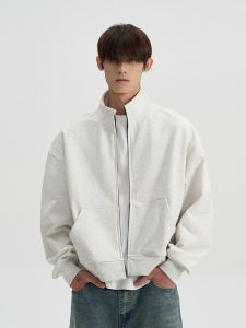 A PUEE | Áo Hoodie Hình Hộp Màu Sắc Sạch Đơn Giản Có Zip