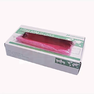 50Pcs/Bag Plastic Disposable Long Arm Gloves 90CM for Farm Animals Veterinary Examination