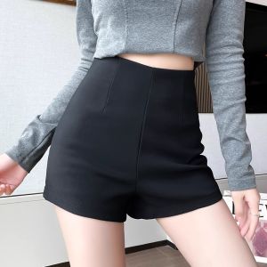 Plus Size Plus Size Ladies Lower Body Covering Suit Shorts Womens High Waist Silm A- line Outerwear Black Stretch Base Hot Pants