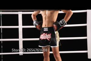 anotherboxer | Quần Short Muay Thái Thêu Họa Tiết Ghép Mảnh Dành Cho Nam Nữ & Trẻ Em - Quần Tập Luyện Boxing Grappling Kickboxing Gym Đấu Võ Tập Thể