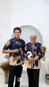 Baju Couple Atasan Batik Terbaru Model Bolero Motif Mawar Seri Warna - Batik Kembar Putra - Pesan, Pilih Warna dan Ukuran