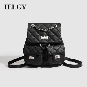 IELGY Korean Style Niche Preppy Style Backpack Fashion Casual Diamond Cute Multi-pocket Backpack