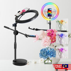 RGB Photography Lamp Desktop Photo Filter Light Fill Light Dual Camera Stand Tripod For Photography/Video Recording/Live Broadcast