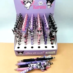 TIDY Sanrio Cartoon Kuromi 0.5mm Pen Neutral Pen Cute Press Type ST Neutral Pen Student Stationery Random