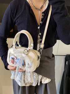 Cute  Commuter Girls Anime Pain Bag Small Single Shoulder Slant Cross Bag Soft Tote Bag for Daily Use Soft Polyester Material