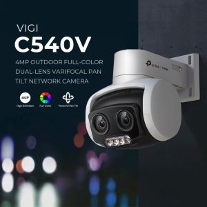 TP-Link VIGI C540V VIGI 4MP Outdoor Full-Color Dual-Lens Varifocal Pan Tilt Network Camera