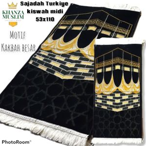 SAJADAH TURKIYE KISWAH MIDI PREMIUM TEBAL UKURAN MIDI 53X110