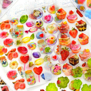 Children's Shiny Three-Dimensional Crystal Gold Foil Stickers & Baby Diary Gift Journal Decoration