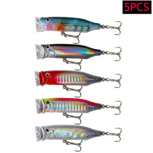 5pcs Topwater Floating Crankbaits Fishing Lures Set Popper Swimbait Hard Baits Artificial Wobbler For Pike Trolling Bass Carp