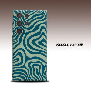 teal wavy zebra For Samsung Galaxy S26 S25 S24 A56 A36 Dual Layer Luxury Fashion Full Lens Protective Case