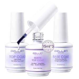 GELLEN Professional Gel Nail Polish Base Top Coat Matte Glossy Set No Wipe Long Lasting 15ml Nails Art Salon DIY Manicure Kit