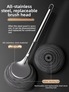 youqin | Kitchen Use Stainless Steel Long Handle Dish Washing Scrub