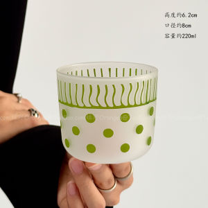 Heat Resistant Frosted Polka Dot Glass Cup Creative Japanese Style Beverage Coffee Juice Tea Drinking Glass Single Layer Borosilicate