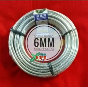 1 Roll Kawat Alumunium Kawat Bonsai Putih Ukuran 6 mm