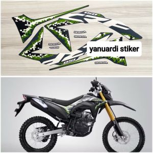 STRIPING LIST STIKER HONDA CRF 150L HIJAU ABU EXTREME GREY TAHUN 2019/2020 ARMY