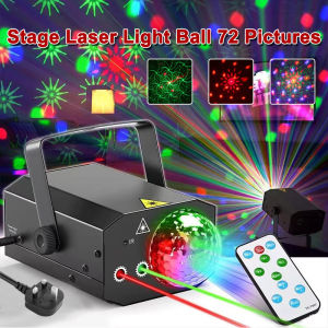 UNICO Disco Party Laser Light Projector Sound Activated with Remote Control for DJ Home Party Lampu Disco
