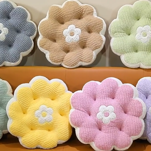 Knitted Flower Pattern Seat Cushion - Soft Plush Chair Pad for Sofa Dining Chair & Floor （Round/Squar）