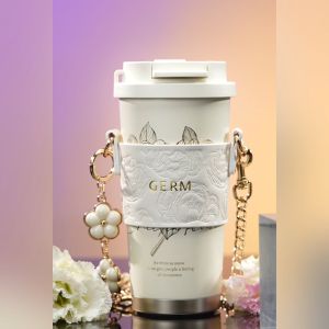 GERM Camellia Coffee Cup 500ml S31603 Stainless Steel Thermos Bottle Leakproof Water Bottle Tumbler